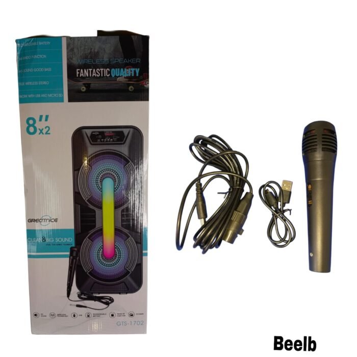SPEAKER 8inch with 2 speakers and colorful lights - amazing audio experience!" GRECITNICE