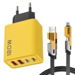 Fast Charging USB-C Charger with Cable – Multi Port Wall Charger Adapter for iPhone & Android